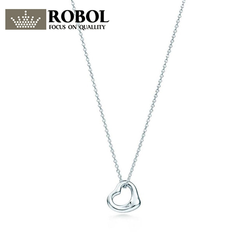 Charm Gift 925 Sterling Silver Heart TIFF Attractive Elegance Temperament Necklace World Jewelry
