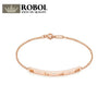 Charm Gift 925 Sterling Silver Hollow English Digital Print Bracelet TIFF Attractive Elegance Rose Gold World Jewelry
