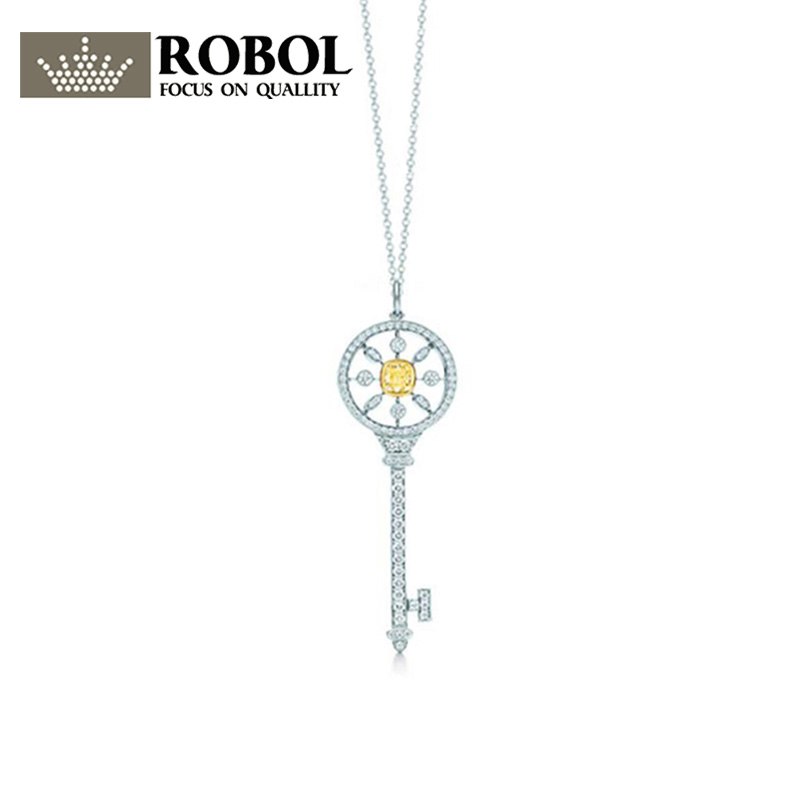 Charm Gift 925 Sterling Silver SunShine Key TIFF Attractive Elegance Temperament Earrings World Jewelry