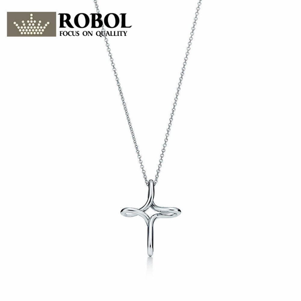 Cross necklacePendant 100% 925 Sterling Silver TIFF Pendant Nature Fashion Jewelry Making FOR W Package Mail