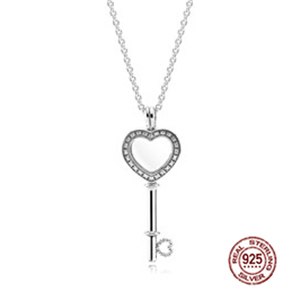 Floating Locket Heart Key Original Necklaces Has Logo 100% Pure Silver Foundation Manufacturer Wholesale Free Mail