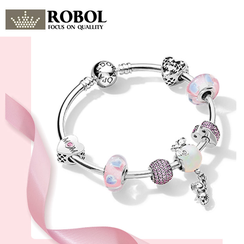 Original Pand 925 Silver Charm Series Bead Lady Jewelry Mother's D Gift Warm high quality 1:1 With Logo Bracelet