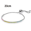 Pan 925 Sterling Silver MOMENTS Sliding Bracelet Brilliant Bow Fit Original Charm Jewelry Women Adjustable zircon Chain