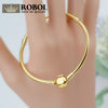 ROBOL100% 925 Sterling Silver 14k Gold Bracelet Snake Chain Lady Can Adjust The Fine Jewelry Gift Party Fashion 8037