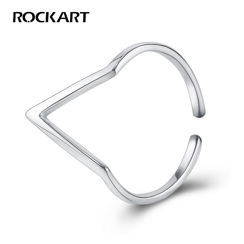 Pure Silver Ring Simple Geometric Open Adjustable Triangle Rings For Women Fine Jewellery Co Gift New Fashion Jewel