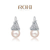 Brand New Womens Rose Gold Platium Color Earrings Pearl Pendant Earring Stud Earrings Women Party Wedding Jewelry