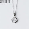RYOUCUTE 100% Real Pure Silver Color  Jewelry Korean Long Rhinestone Circle Necklaces For Women Wedding Kolye Collares
