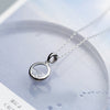 RYOUCUTE 100% Real Pure Silver Color  Jewelry Korean Long Rhinestone Circle Necklaces For Women Wedding Kolye Collares