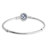 Radiant Hearts Clasp Bracelets with Glacier-Blue & Clear CZ 100% Authentic 925 Sterling-Silver-Jewelry