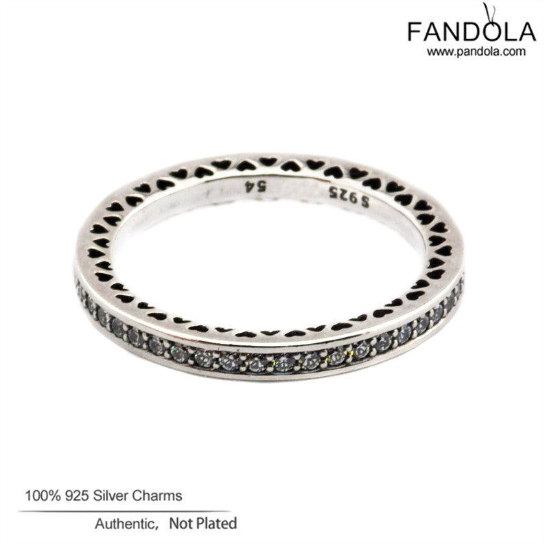 Radiant Hearts Ring 100% 925 Sterling Silver Enamel & Clear CZ Rings for Women Engagement Wedding Europe Fine Jewelry Making
