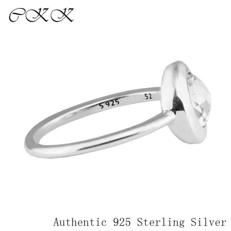 Radiant Ring With 925 Sterling Silver Clear CZ for Women DIY Fine Jewelry SR111