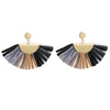 Raffia Material Fan Shape Dangle Earrings for Women Exaggerated Brand New Design Boho Tassel Earrings aretes de mujer ET743