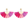 Raffia Material Fan Shape Dangle Earrings for Women Exaggerated Brand New Design Boho Tassel Earrings aretes de mujer ET743