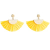 Raffia Material Fan Shape Dangle Earrings for Women Exaggerated Brand New Design Boho Tassel Earrings aretes de mujer ET743