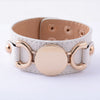 Rainbery 2020 Hot Selling Monogram Leather Cuff Bracelet Pulseras 3 Row Gold Color Multicolor Leather Bracelet For Women Men