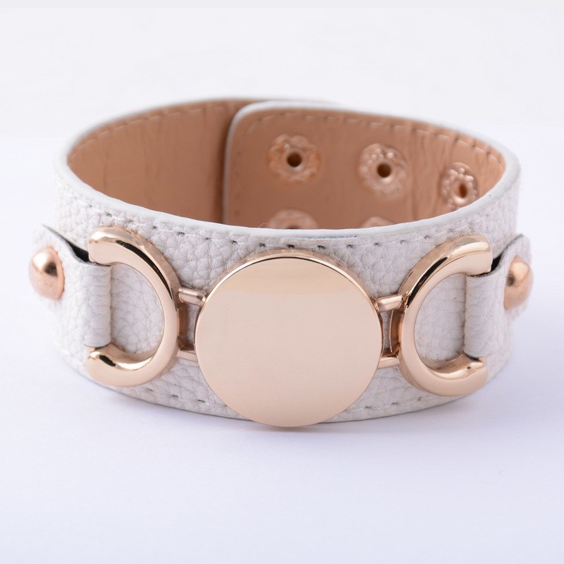 Rainbery 2020 Hot Selling Monogram Leather Cuff Bracelet Pulseras 3 Row Gold Color Multicolor Leather Bracelet For Women Men