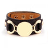 Rainbery 2020 Hot Selling Monogram Leather Cuff Bracelet Pulseras 3 Row Gold Color Multicolor Leather Bracelet For Women Men