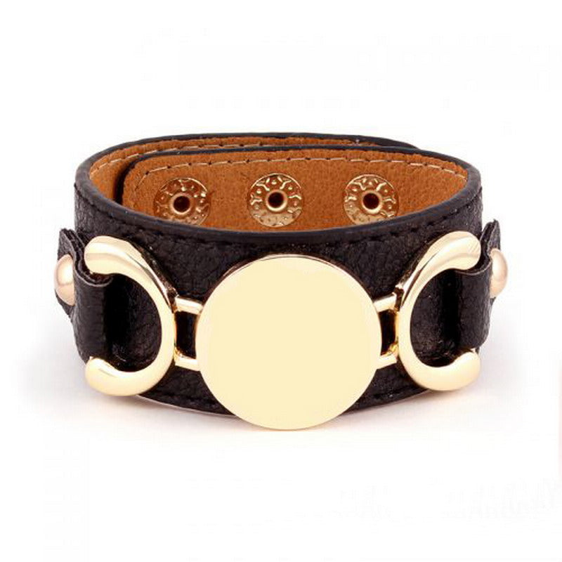 Rainbery 2020 Hot Selling Monogram Leather Cuff Bracelet Pulseras 3 Row Gold Color Multicolor Leather Bracelet For Women Men