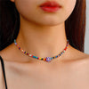 Rainbow Beads Necklace for Women Flower Avocado Handmade Choker Necklace Vintage Bohemian Collar Jewelry DIY Accessories