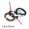 Rainbow Bracelet For Couples Chakra Bracelet For Lovers Tiger Eye Lava Stone Bracelet For Women Men 2020