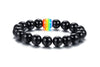 Rainbow Bracelet For Couples Chakra Bracelet For Lovers Tiger Eye Lava Stone Bracelet For Women Men 2020