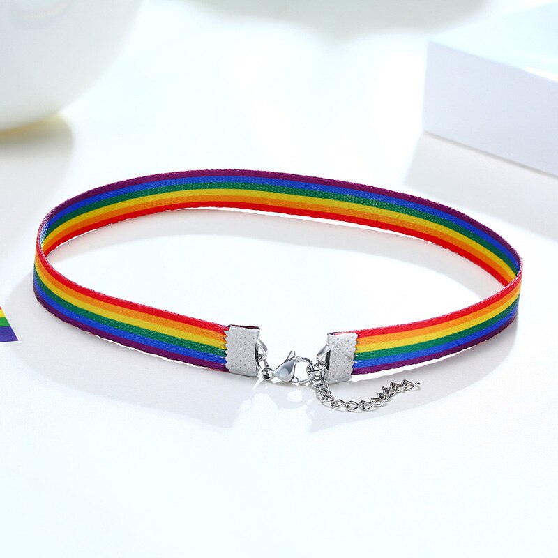 Rainbow Choker Necklaces For Women Gay Pride LGBT Awareness Jewelry