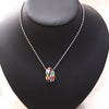 Rainbow Double Circle Women Necklaces Pendant LGBT Lesbian Female Jewelry 20&quot; Chain