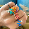 Rainbow Neon Enamel Rings For Women Open Adjustable Snake Ring Female 2023 Trend Aesthetic Couple Jewelry Gift anillos mujer