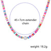 Rainbow Polymer Clay Choker Necklace For 2021 Summer Beach Simulated Pearl Collar Femme Jewelry Gift Accessories