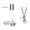 Rainbow Rectangle Tag Pendant Necklace LGBT Lesbian Gay Pride Flag Jewelry