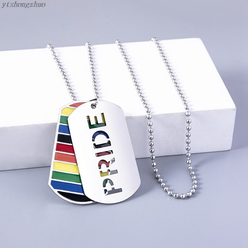 Rainbow Safety Razor Blade Pendant Necklace Rainbow Creativity Hip Hop Lgbt Lesbian Gay Pride Necklaces Jewelry