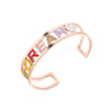 Rainbow White Crystal Dream Letter Cuff Bracelet Adjustable Love Heart Star Stainless Steel Bangles For Woman Jewelry Gift 2022