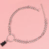 Ransparent Bear Pendant Necklace For Girls Resin Alloy Clavicle Chain Thick Chain Unique Jewelry Gifts Cute Choker