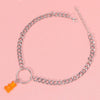 Ransparent Bear Pendant Necklace For Girls Resin Alloy Clavicle Chain Thick Chain Unique Jewelry Gifts Cute Choker