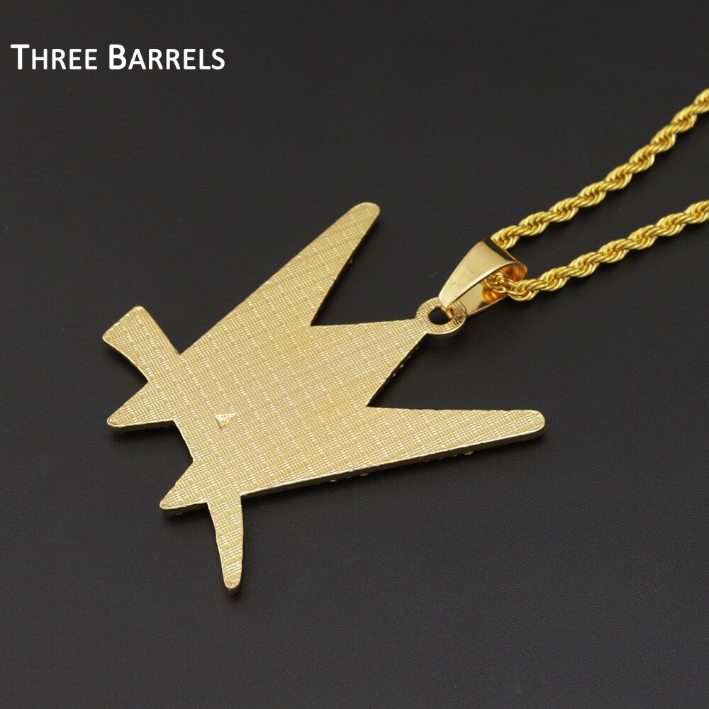 Rap Stone Necklace Hip-hop W Letter Pendant Necklace Men and Women Rhinestone Gold Color Chain Statement Necklace Bling Jewelry