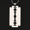 Razor Blade Necklace Shaver Army Military Silver Color Pendant United States USA Stainless Steel Hip Hop Jewelry Men