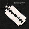 Razor Blade Necklace Shaver Army Military Silver Color Pendant United States USA Stainless Steel Hip Hop Jewelry Men