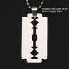 Razor Blade Necklace Shaver Army Military Silver Color Pendant United States USA Stainless Steel Hip Hop Jewelry Men