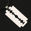 Razor Blade Necklace Shaver Army Military Silver Color Pendant United States USA Stainless Steel Hip Hop Jewelry Men