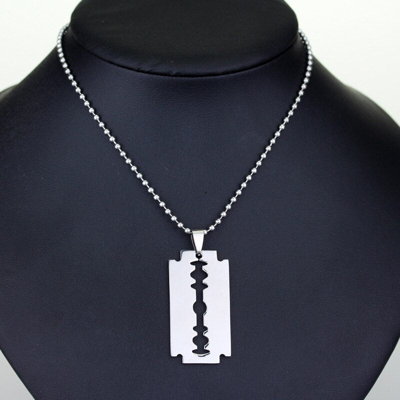 Razor Blade Necklace for Women Men Pendant Choker Jewellery Necklaces for Teen Girls