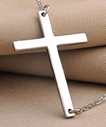 Real 18K Au750 Yellow Rose White Solid Gold Christ Cross Chain Pendant Ncklaces For Women Girl Gift Free Engraving Dropship