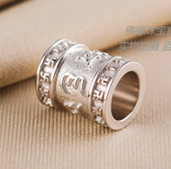 Real 18K Pure Yellow Gold Tibetan Buddhism Openable Six Words of The Truth Pendant Rope for Men Gift Fine Jewelry