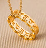 Real 18K Solid Yellow Gold Buddhism Openable Six words Amulet Locket Chain Pendant Necklace For Women Buddhism Religious Jewelry