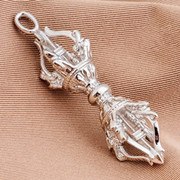 Real 18K Solid Yellow Gold Lucky Amulet Buddhism Religious stick Pendant Necklace Fine Jewelry For Men Women Gift Drop Shipping