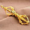 Real 18K Solid Yellow Gold Lucky Amulet Buddhism Religious stick Pendant Necklace Fine Jewelry For Men Women Gift Drop Shipping