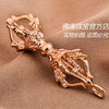 Real 18K Solid Yellow Gold Lucky Amulet Buddhism Religious stick Pendant Necklace Fine Jewelry For Men Women Gift Drop Shipping