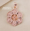 Real 18k Solid Yellow Gold Buddhism Talisman Symb Round Wheel Amulet Chain Pendant Ncklaces For Women Free Engraving Dropship