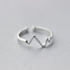 Real.925 Sterling SIlver Heartbeat Ring / Lifeline Heart Pulse Ring Adjustable size Fashion for lover's gift GTLJ786