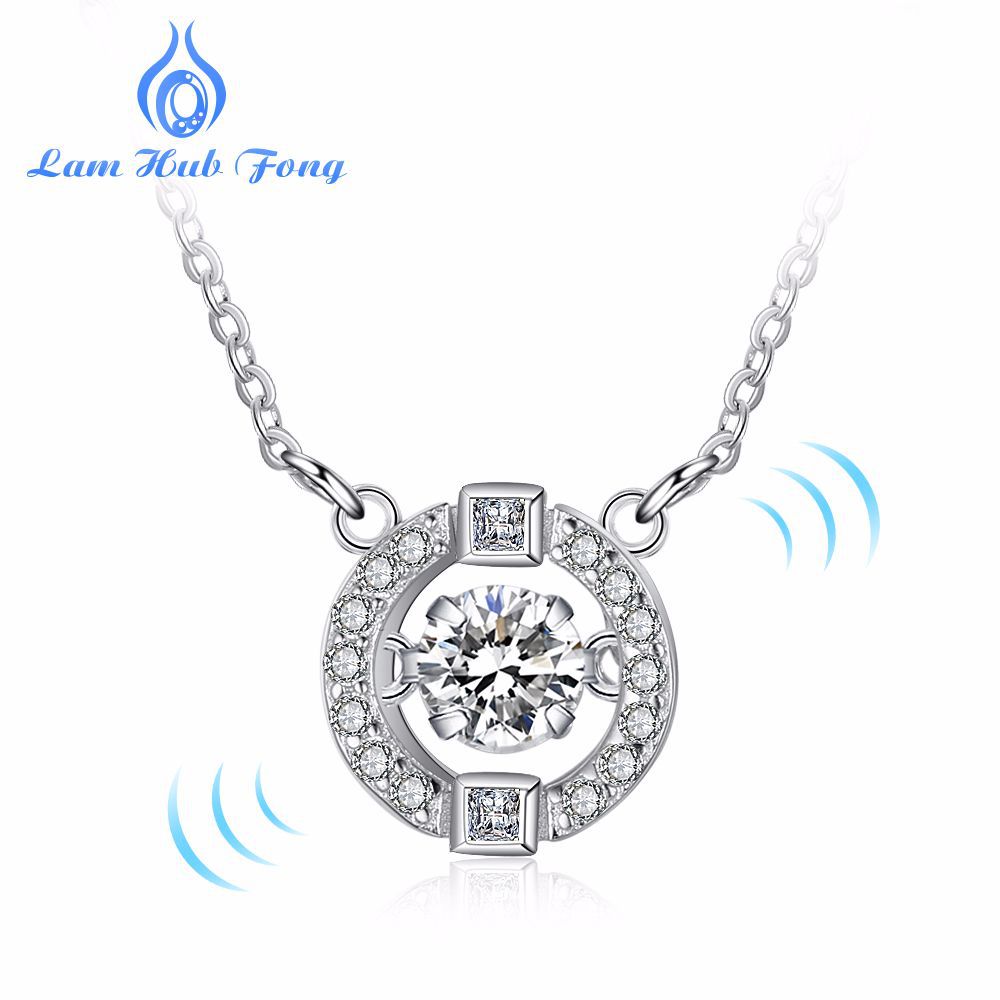 Real 925 Sterling Silver AAA Zircon Necklace Natural Dancing Stone Baltic Amber Necklace Collane Con Pen Accesorios Mujer