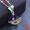Real 925 Sterling Silver Box Chain Zircon Ball Necklaces Pendant Fashion Sterling-Silver-Jewelry Statement Necklace For Women